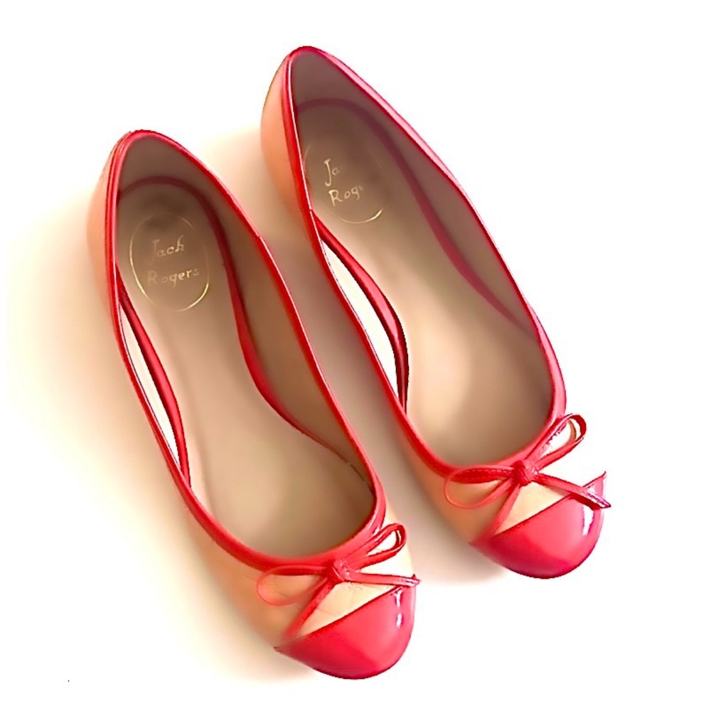 Jack Rogers Vibrant Red and Tan Flats